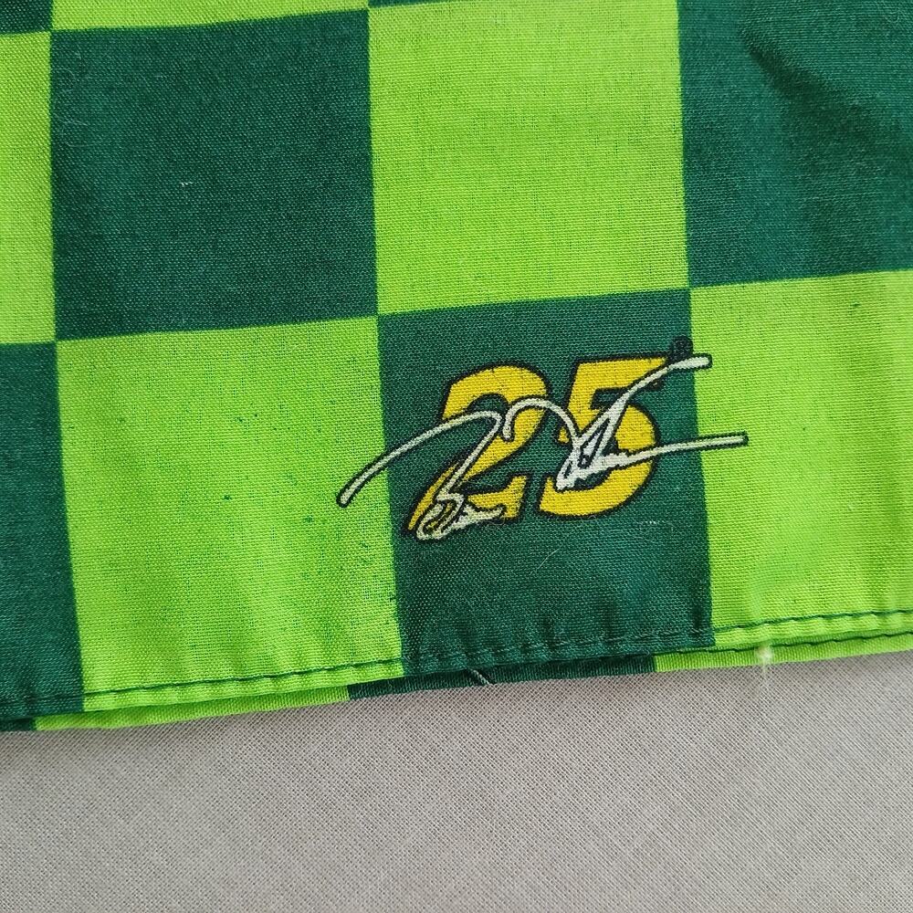 Garnier Fructis NASCAR Brian Vickers #25 promotional bandana green checks 20" sq - Picture 2 of 9